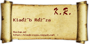 Klaáb Róza névjegykártya